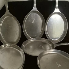 Set Of 8 Bon Chef - USA PEWTER, Oval Grill Ware Sizzle Plate Skillet 5037P -NEW-