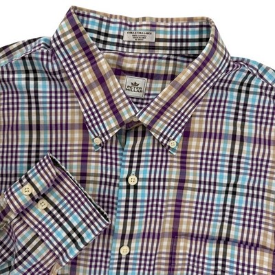 Peter Millar Plaid Button Down Shirt Cotton Mens Extra Extra Large XXL 2XL