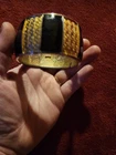 Fendi Designer Signed Bangle Vintage Costume Jewelry 1960s-1980s Large Bracelet