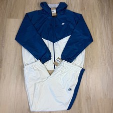 Nike Men's Woven Tracksuit Set Windbraker Jacket Pants Blue White Size XXL NWT