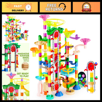 JOYIN 236Pcs Glowing Marble Run with Motorized Elevator- Construction Building