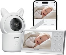 ieGeek Baby Monitor with 4.3" Screen  WiFi App, 720P Camera, Auto Tracking