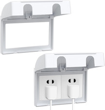 2 Pcs Plug Socket Covers UK Double Socket Cover for Safety, Waterproof Socket Co