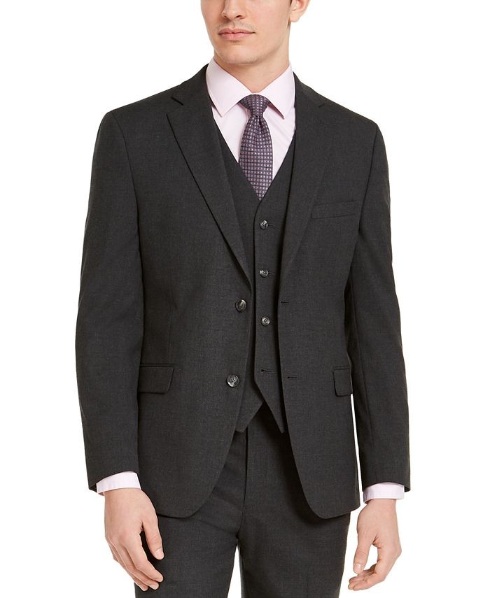 Alfani Men's Slim-Fit Stretch Solid Suit Jacket Charcoal-44L