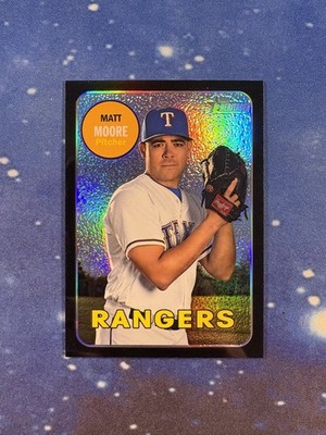 2018 Topps Heritage High Number #THC-555 Matt Moore Black Refractor /69 Rangers