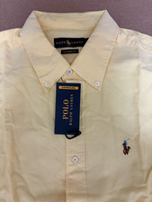 Ralph Lauren Polo Classic Men's Long Sleeve Dress Shirt Yellow XLarge / XL NWT