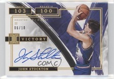 2021-22 Impeccable Victory Signatures Holo Gold 6/10 John Stockton Auto HOF s3g