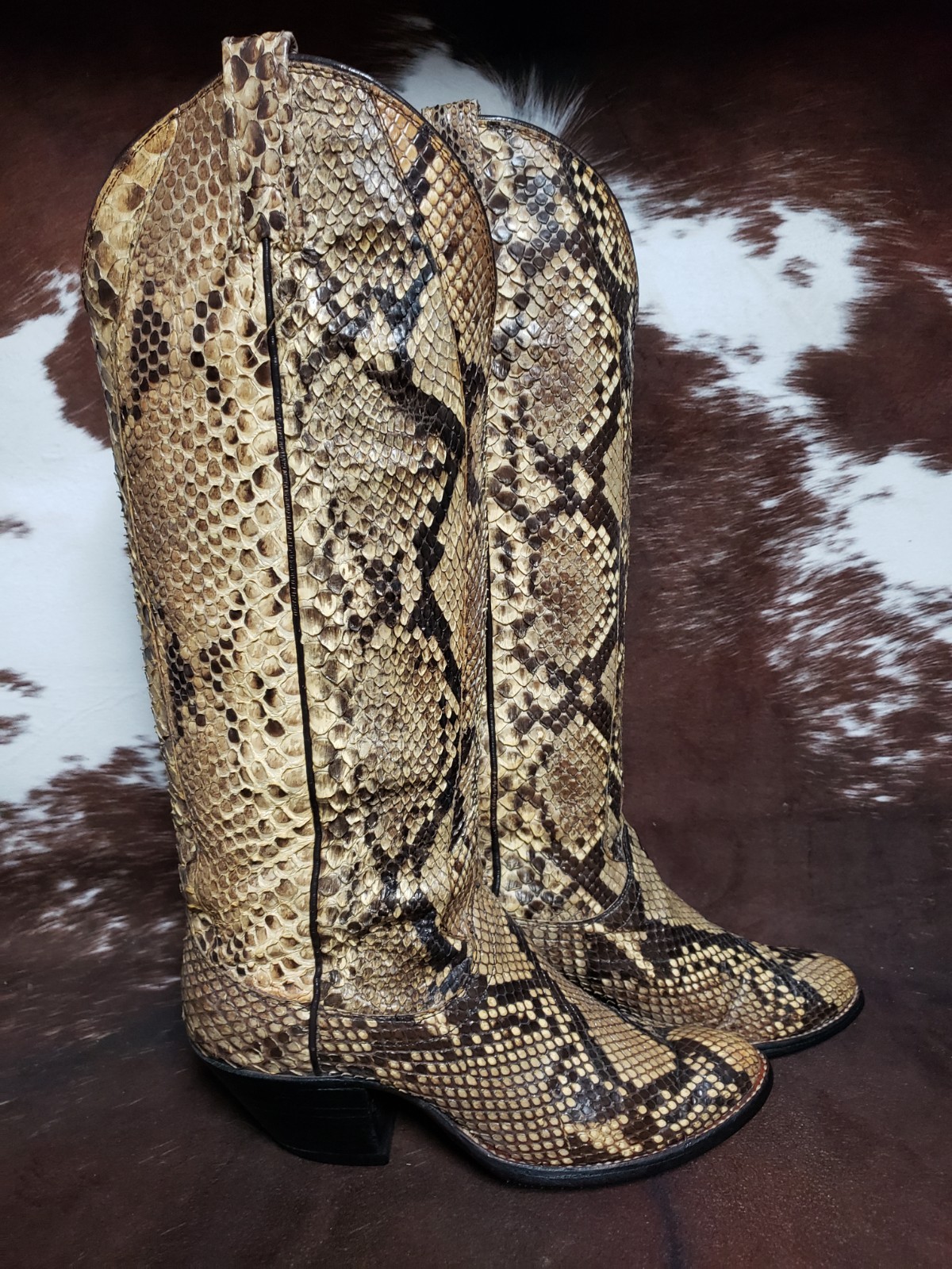 Dan Post Vintage Full Cut Python Snake Western Co… - image 2