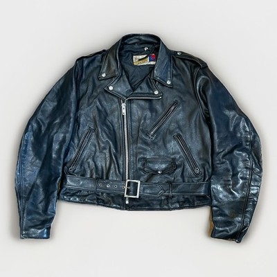 Schott Perfecto 618 schwarze kultige Leder Biker Motorrad Jacke Vintage Gr. 42