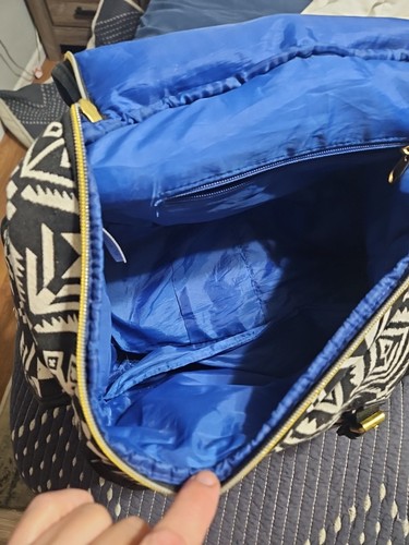 Carter's Baby Go Backpack Diaper Bag, Black/White Royal Blue on inside NWT - Afbeelding 3 van 6
