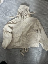 Mango Shell  Jacket Ecru Cream Beige, Size Xs /small With Draw String Bottom