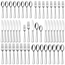 40 Piece Silverware Set, Food-Grade Stainless Steel Flatware Sets for 8 Mirro...