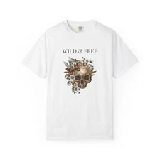 Wild & Free Skull Floral T-shirt | Boho Skull Tee