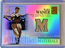 Paul Waner 2002 Topps Tribute Milestone Materials GU Bat #MIM-PW (MEM)