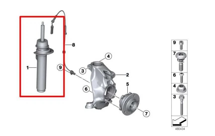 Amortiguador delantero derecho BMW 435i Gran Coupé xDrive 2015-16 AWD 31316873796 Foto 2 de 4