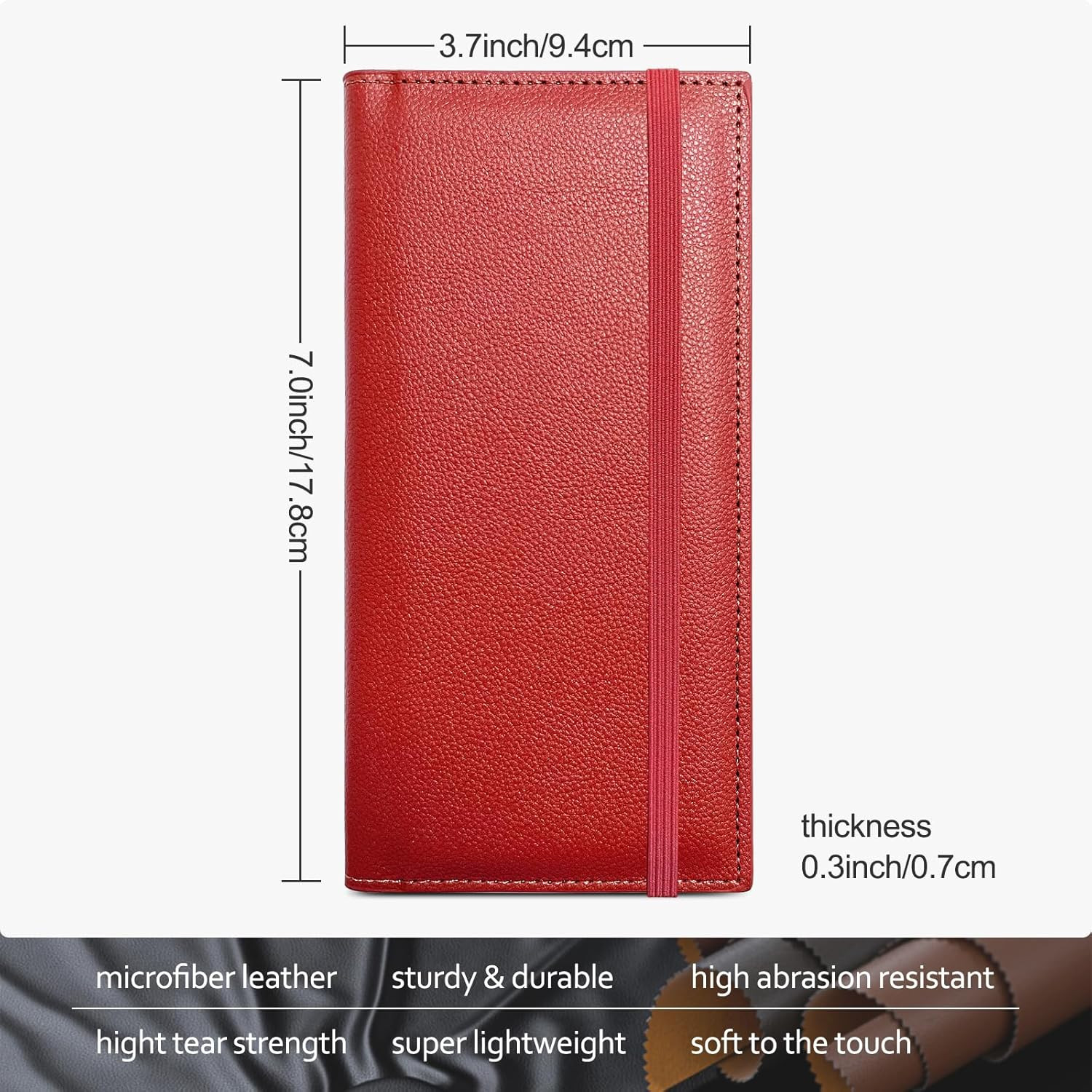 как выглядит Leather Checkbook Cover for Top Side Tear Registers Duplicate Checks with Plas фото