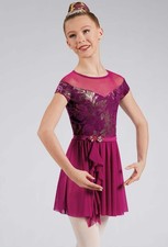 Dance Costume Weissman 12753 Hot Pink Medium Child Lyrical Lace Ballet Lycra Fl