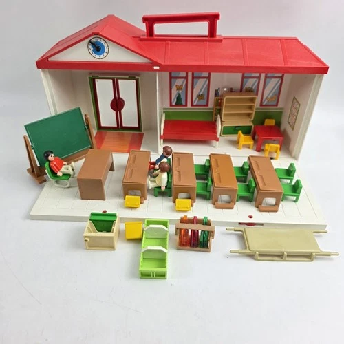 Playmobil Vintage School Classroom Set Figures Desks Accessories Incomplete