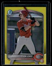TYSON LEWIS 2025 BOWMAN DRAFT CHROME #BDC-32 YELLOW REFRACTOR /75