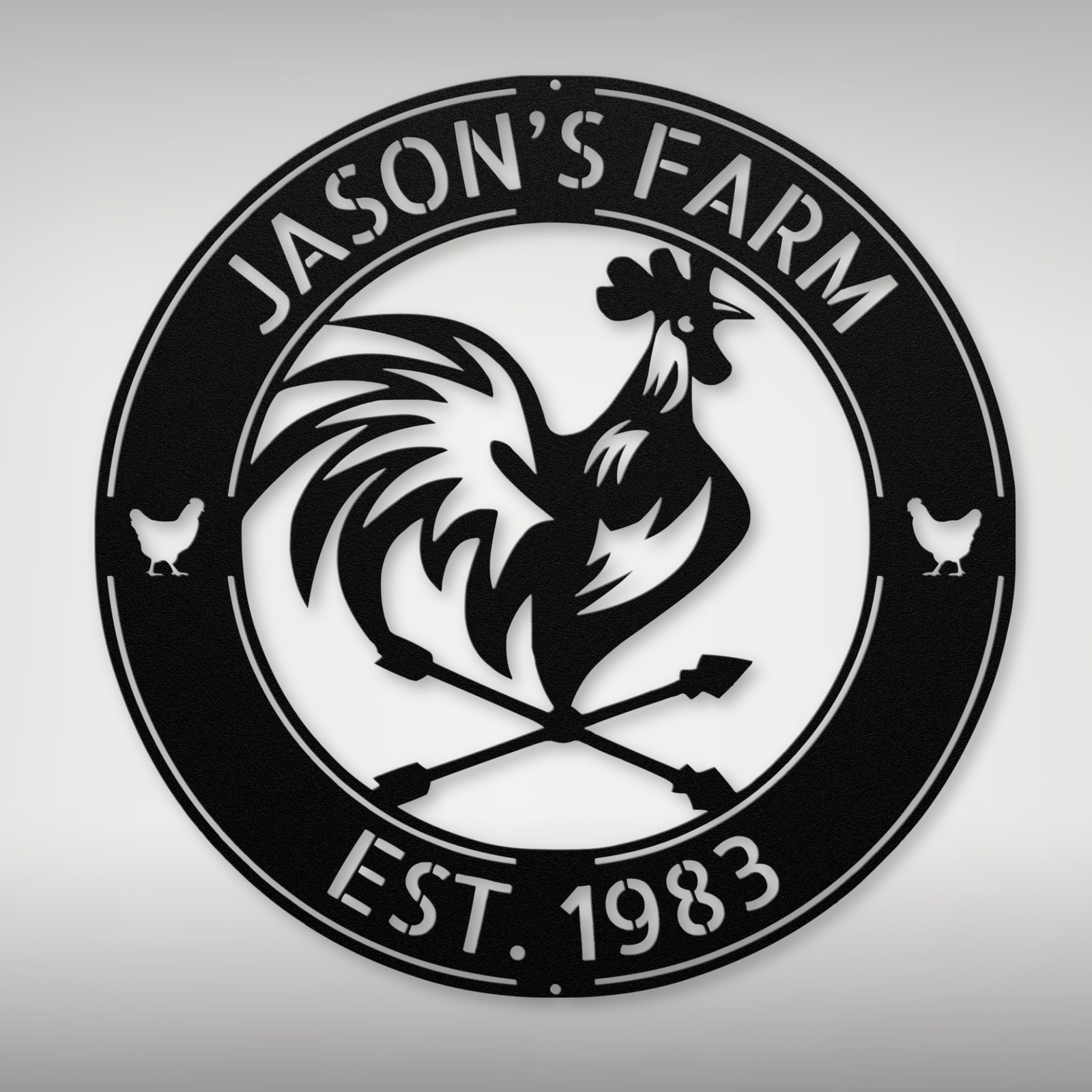 Custom Cock Metal Sign Unique Farmhouse Coop Decor for Home and Office