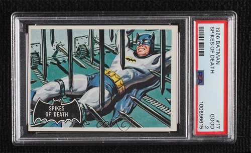 1966 Topps Batman Black Bat #17 Spikes of Death — PSA 2