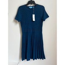 Draper James Deep Teal A-Line Sweater Dress Short Sleeve Women's Medium NWT
