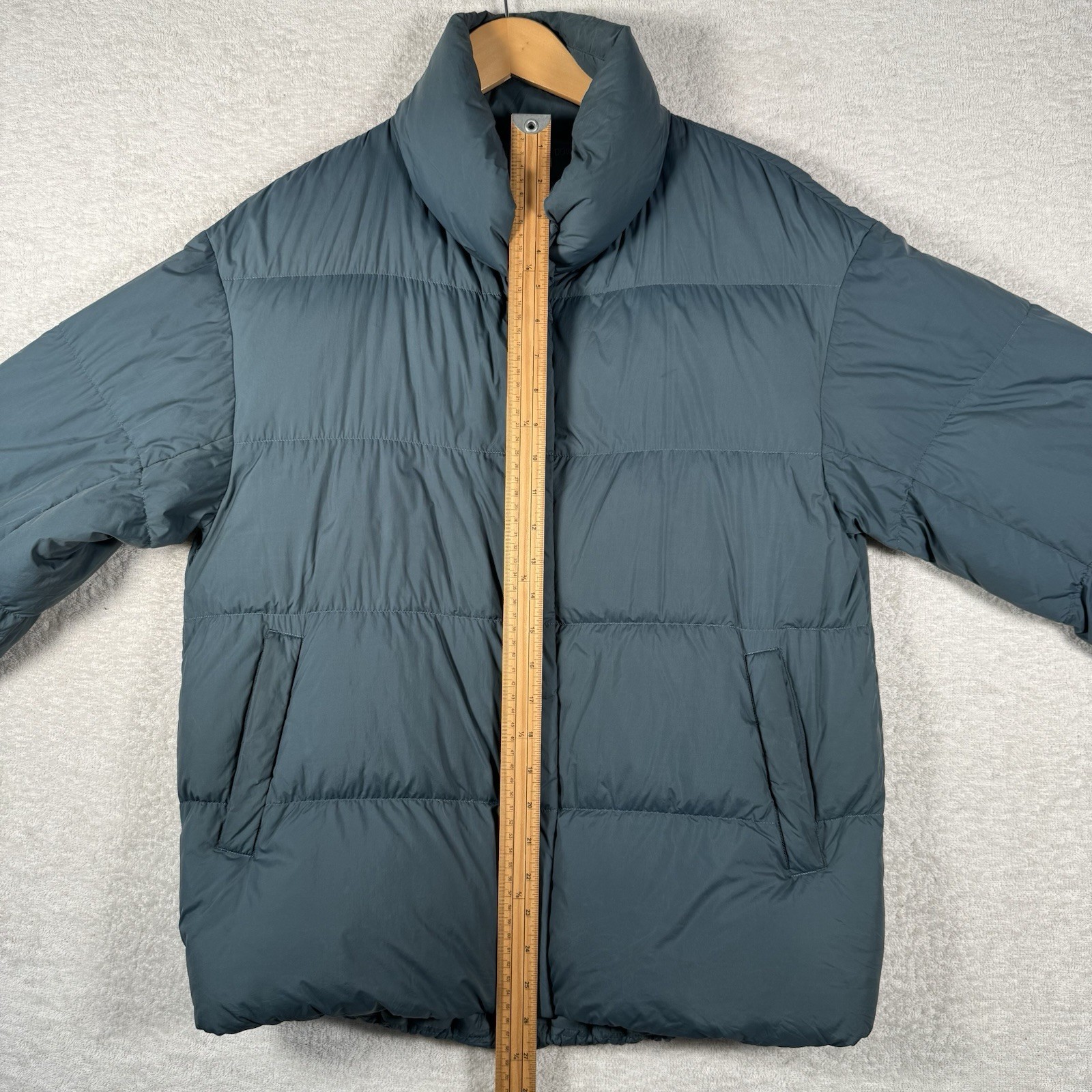 Uniqlo Powder Soft Down Jacket Womens Small Blue Puffer Nano Design Packable image 10