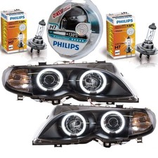2x CCFL Angel Eyes Scheinwerfer Schwarz+PHILIPS XENON passt f�r BMW E46 FACELIFT
