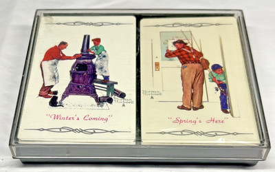 Vintage Hoyle Plastic Coated Playing Cards Springs Here Gone Fishing