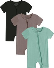 Boys Baby Girls Short Sleeve Romper Unisex Baby Footless Pajamas With Viscose...