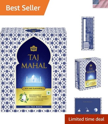 Experience Taj Mahal High Caffeine Black Tea - 100 Bags of Luxury and Flavor