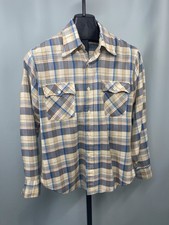 LEVI STRAUSS CO Mens Vintage Shirt SIZE LARGE blue tan plaid 70s worn grailed