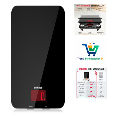 Küchenwaage 5kg Digitalwaage Hartglas Display 1g Präzision Batterien