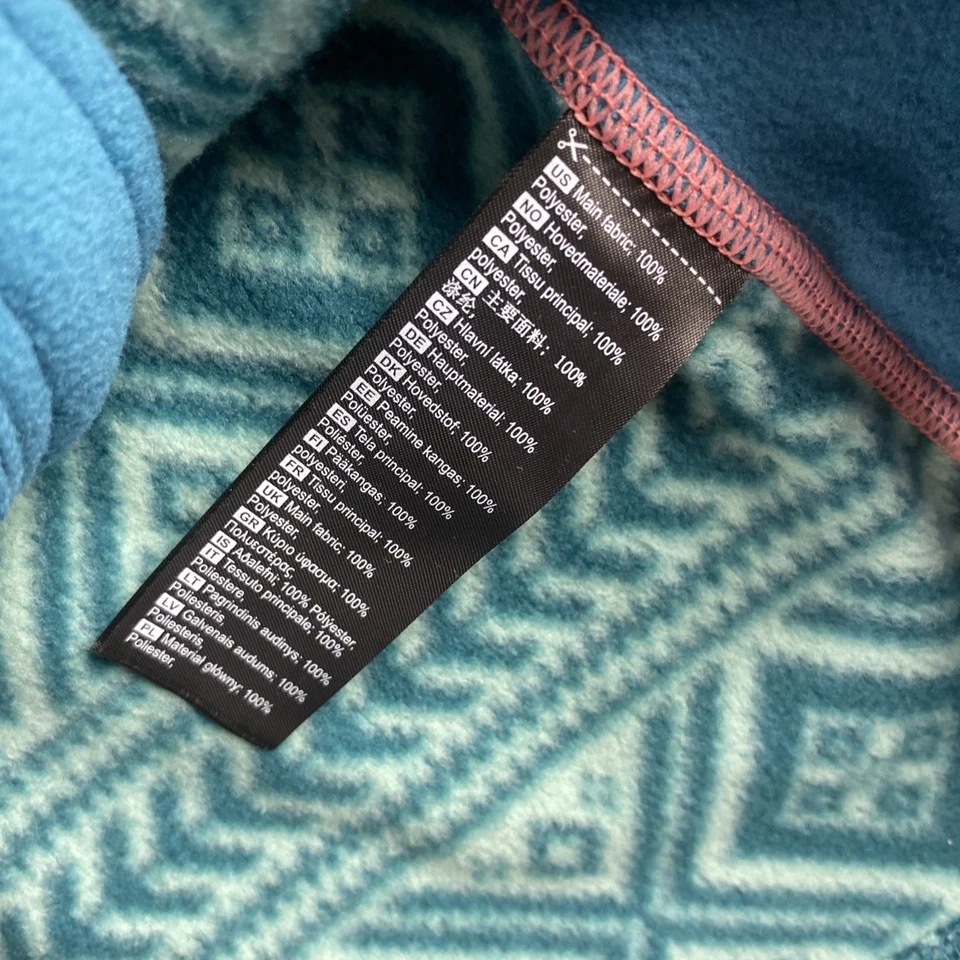 Kari Traa Flette Fleece Jacket Womens XL Blue Green Geometric Full Zip - Image 3 of 4