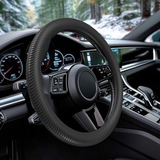 Car Steering Wheel Cover, Thin Anti-Skid Silicone Steering Wheel Cover Black