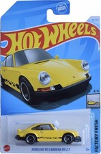 Hot Wheels Porsche 911 Carrera RS 2.7-Factory Fresh 4/10 Yellow