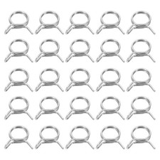 25Pcs 18mm ID 18-20.8mm OD Double Wire Spring Hose Clamp Spring Clips Clamps