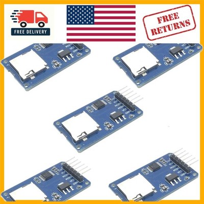 5-Pack Micro SD TF Card Reader Modules   SPI Interface for Arduino Projects