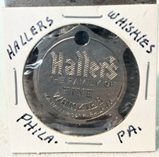VINTAGE Hallers Whiskies Philadelphia PA POCKET KEY FOB SCREWDRIVER