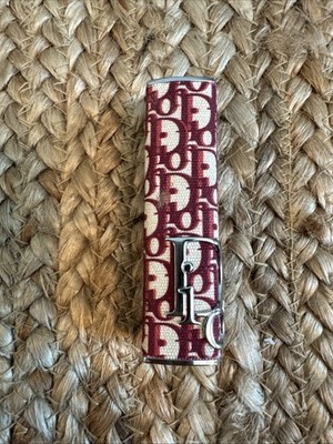 Dior Addict Lipstick Case Burgundy Oblique Monogram Refillable Limited Edition