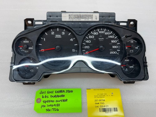 11-14 Chevrolet GMC 2500HD 3500HD SPEEDOMETER DASH GAUGE CLUSTER METRIC 20964181 - Picture 2 of 10