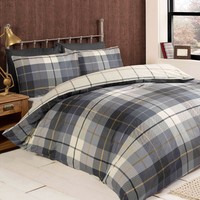 Just Contempo Brushed Cotton Duvet Cover Set, Double, Blue Just Contempo Brushed Cotton Duvet Cover Set, Double, Blue