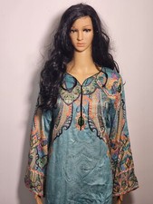 Pakistani/Indian Kurti Kurta Punjabi Desi Dress Kameez Size L Top Linen Shirt