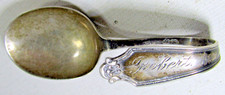 Antique Sterling Silver Baker Manchester 1916 Baby Feeding Spoon monogrm Robert