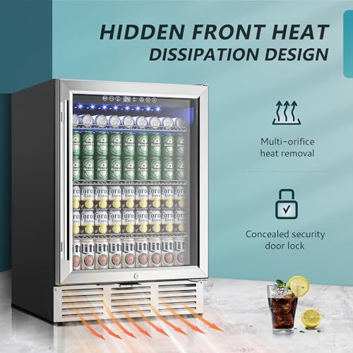 180 Can Builtin Beverage Cooler, Under Counter 24 Inch Beverage