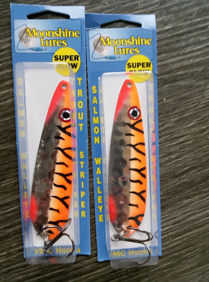 Moonshine half moon spoon  Series 4-1/2'' Magnum Spoons tangerine tiger Qty. 2