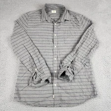 Marine Layer Shirt Mens Medium Gray Striped Long Sleeve Button Up Casual