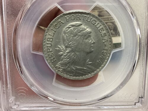 Portugal 1944 1 Escudo PCGS AU58 Scarce Date - Picture 3 of 4