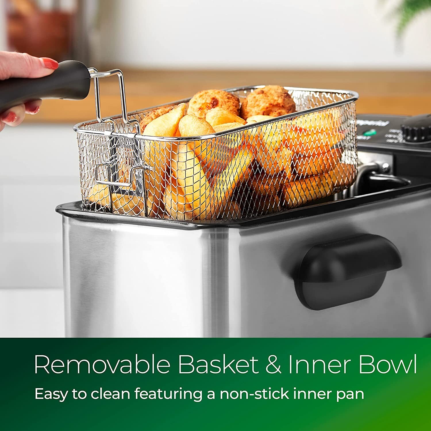 Emperial Deep Fat Fryer 3L Chip Fryer Oil Fried Chips Safe Basket