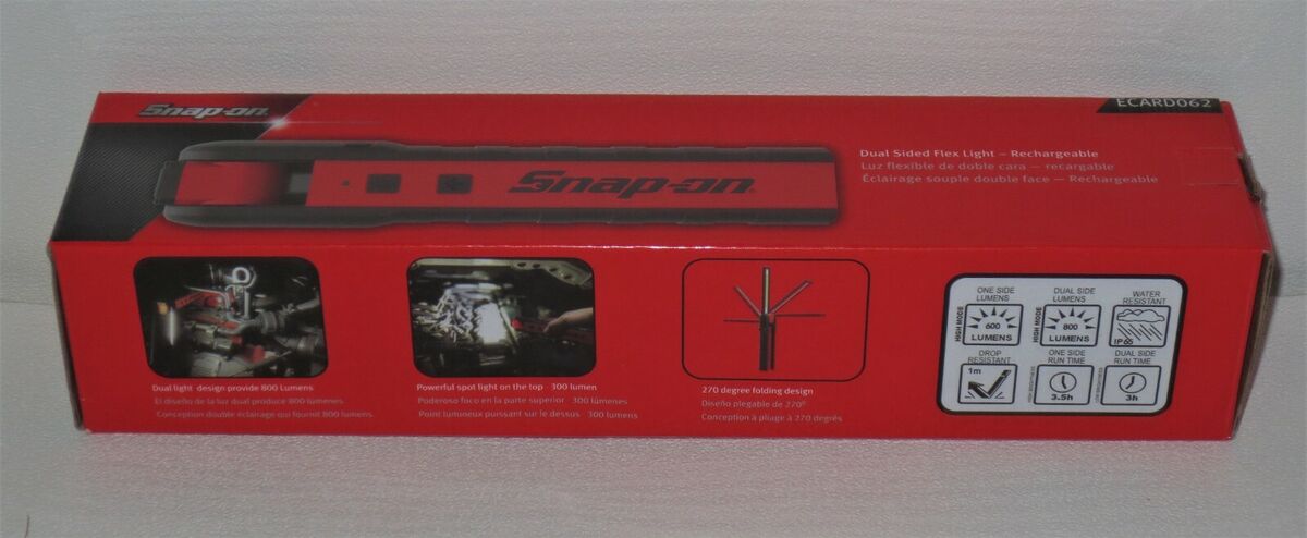Snap-on Dual-Sided Flex Light Ecard062 Red 800 Lumens Snap-on Dual-Sided Flex Light Ecard062 Red 800 Lumens